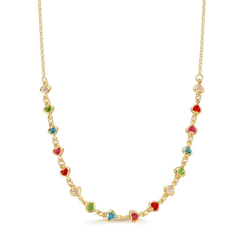 GARGANTILHA DE CORAÇÕES COLORIDOS INFANTIL