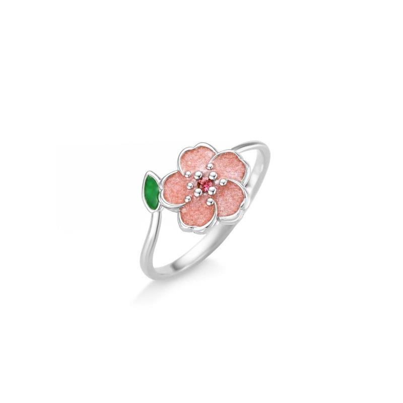 ANEL FLOR COM RESINA PINK STAR