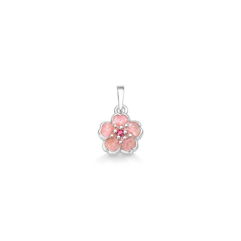 PINGENTE FLOR COM RESINA PINK STAR