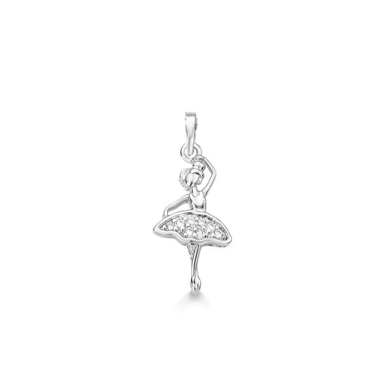 PINGENTE BAILARINA CRAVEJADA PINK STAR