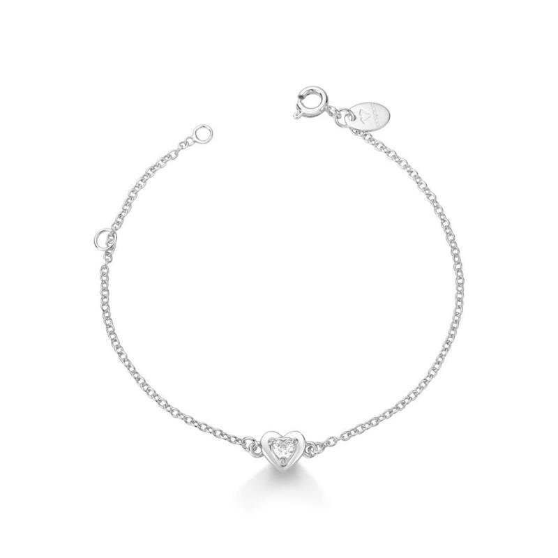PULSEIRA CORAÇÃO COM PEDRA CENTRAL PINK STAR