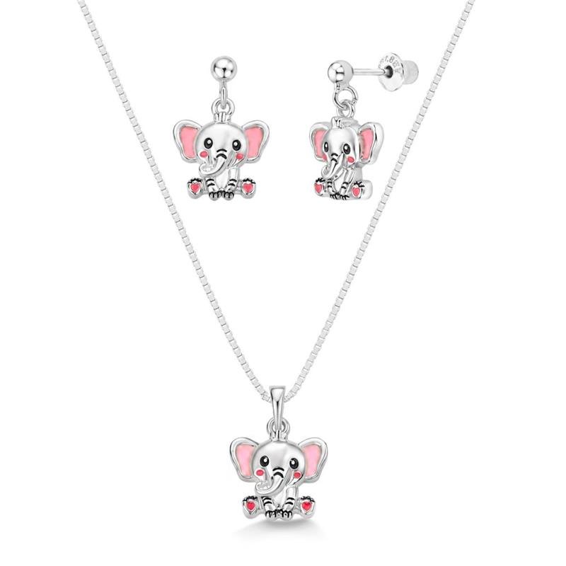 CONJUNTO ELEFANTE RESINADO PINK STAR